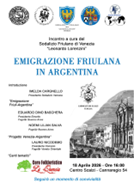 Ente Friuli nel Mondo : “Emigrazione Friulana in Argentina”,  incontro dei Fogolâr Furlan di Venezia e Buenos Aires