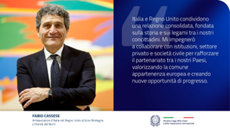 Fabio Cassese, nuovo Ambasciatore d’Italia nel Regno Unito di Gran Bretagna e Irlanda del Nord