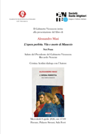 “L’opera perfetta. Vita e morte di Masaccio”:l’8 aprile a Firenze la  presentazione del libro di Alessandro Masi, Segretario generale della Società Dante Alighieri