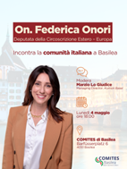 Svizzera, Federica Onori (Azione) incontra la comunità italiana a Basilea. Appuntamento il 4 maggio organizzato dal Comites