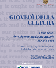 Veneto,  “Giornalismo 2.0 tra fake news e intelligenza artificiale” ai Giovedì della cultura della Fondazione Cassamarca di Treviso ( 9 aprile)
