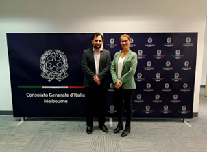 Australia, incontri della Console Generale a Melbourne Chiara Mauri con il fondatore del Progetto “Milvia” Davide Pantalone e Martino Malerba dell’Università RMIT