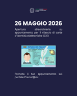 Consolato generale d’Italia a Bruxelles: apertura straordinaria su appuntamento per il rilascio di carte d’identità elettroniche (CIE) il 26 maggio 2026