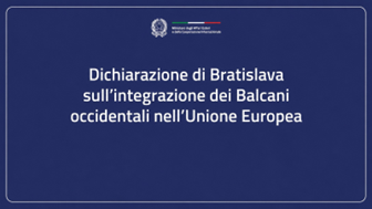Dichiarazione di Bratislava dei Ministri degli Affari Esteri del gruppo “Amici dei Balcani Occidentali” e dei loro partner sull’integrazione della regione nell’Unione Europea