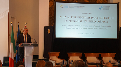 Camera di Commercio e Industria Italiana per la Spagna : incontro imprenditoriale dedicato alle nuove prospettive del settore europeo in Iberoamerica in vista del XXX Vertice Iberoamericano