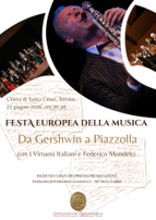 Fondazione Cassamarca di Treviso,  da Gershwin a Piazzolla con I Virtuosi italiani e Federico Mondelci: concerto alla ex Chiesa di Santa Croce per la Festa Europea della Musica (21 giugno)