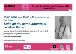 In Liguria “Le Muse” Festival Itinerante di Letteratura, Musica e Arte al Femminile: presentazione a Costarainera del  libro-inchiesta di Loredana Cornero “Sulle ali del cambiamento. Narrazioni femminili dell’emigrazione italiana contemporanea” (25 giugno)
