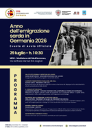 2026 Anno dell’emigrazione sarda in Germania: il 29 luglio a Cagliari l’avvio ufficiale in Sardegna