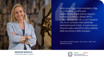 Andreina Marsella è la nuova Ambasciatrice d’Italia in Lettonia