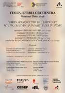 Istituto Italiano di Cultura di Belgrado:  Concerti dell’Orchestra Italia-Serbia a Belgrado e Novi Sad (24 e 25 luglio)