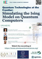 “Quantum Technologies at the Frontier” : webinar organizzato da Ambasciata d’Italia a Tel Aviv e Associazione Accademici e Scienziati Italiani in Israele