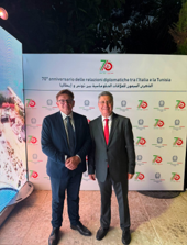 Il Presidente del Comites di Tunisi Fratini a un ricevimento in onore della delegazione sportiva tunisina per i XX giochi del Mediterraneo