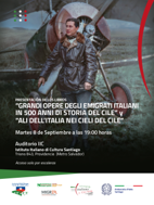 All’Istituto Italiano di Cultura di Santiago l’8 settembre la presentazione dei libri “Grandi Opere degli Emigrati Italiani in 500 Anni di Storia del Cile” e “Ali dell’Italia nei Cieli del Cile”