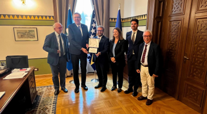 Bosnia Erzegovina, l’Ambasciatrice d’Italia Castellani e il Sindaco di Vicenza Possamai incontrano il Sindaco di Sarajevo Avdić