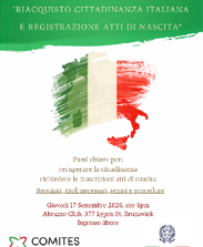 Comites Victoria e Tasmania, il 17 settembre un evento informativo sul riacquisto della Cittadinanza e registrazione atti di nascita