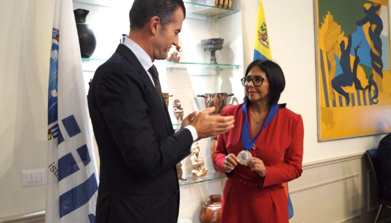 Visita all’IILA della Presidente ad interim del Venezuela Delcy Rodríguez. Incontro con il Segretario Generale Silli